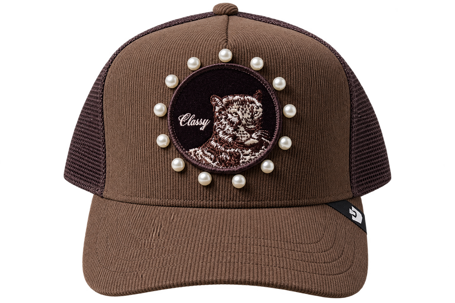 Gorra Goorin Bros Classy – Trucker Marrón con Perlas