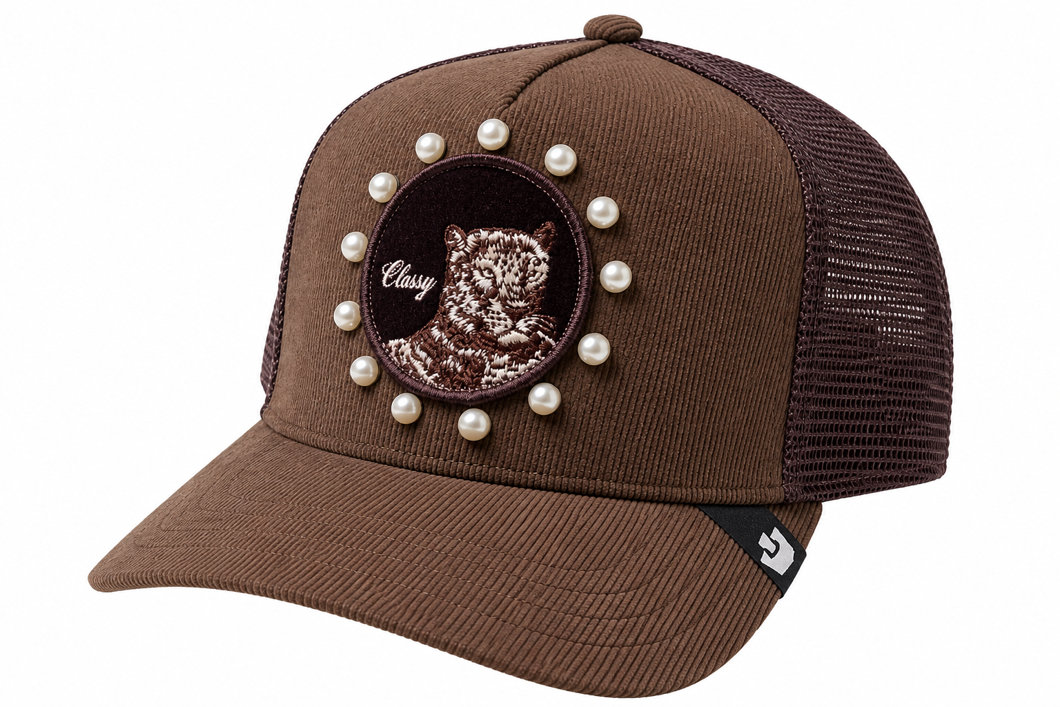 Gorra Goorin Bros Classy – Trucker Marrón con Perlas