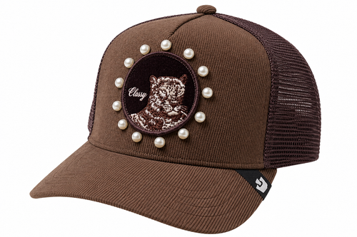 Gorra Goorin Bros Classy – Trucker Marrón con Perlas
